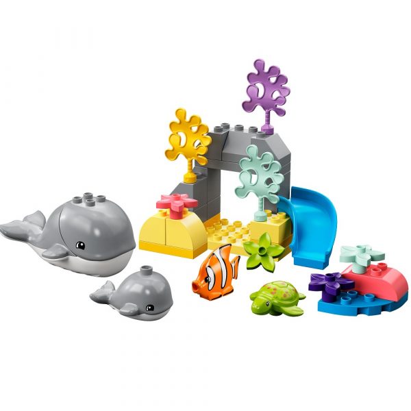klocki lego Duplo 10972 Dzikie zwierzęta oceanów, zabawki Nino Bochnia, pomysł na prezent dla dziecka na 2 urodziny, lego duplo zwierzęta morskie, duplo rybki