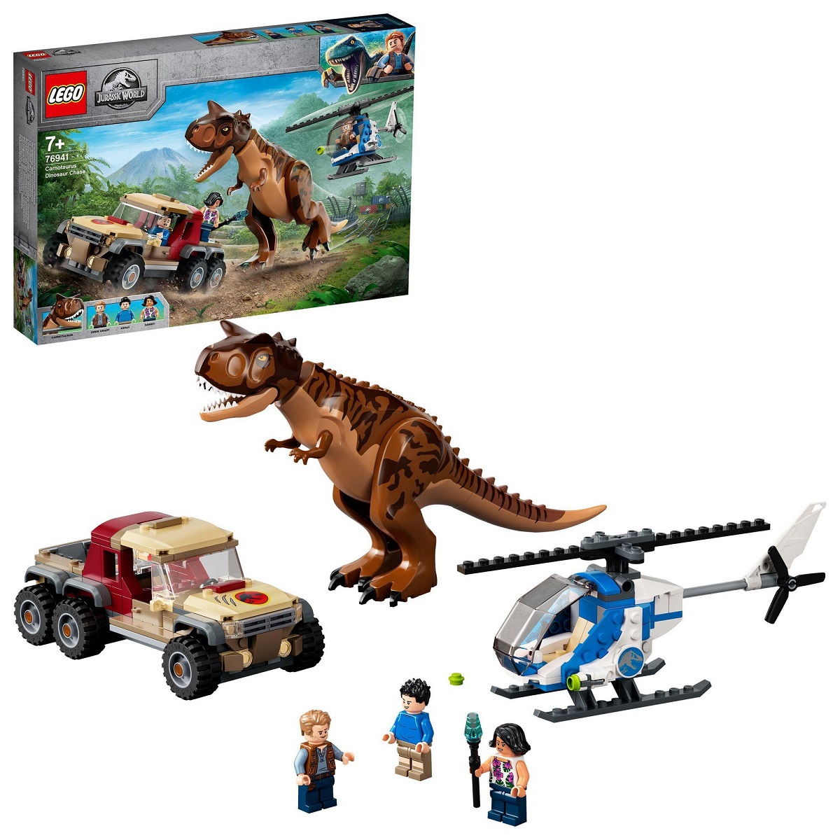 klocki lego jurassic world, lego z dinozaurami, klocki lego dinozaury, lego 76941, lego pościg za karnotaurem