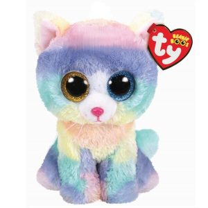 ty beanie boos kotek heather 15 cm, zabawki Nino Bochnia, pomysł na prezent dla 4 latki, maskotka kolorowy kotek, pluszowy kolorowy kotek
