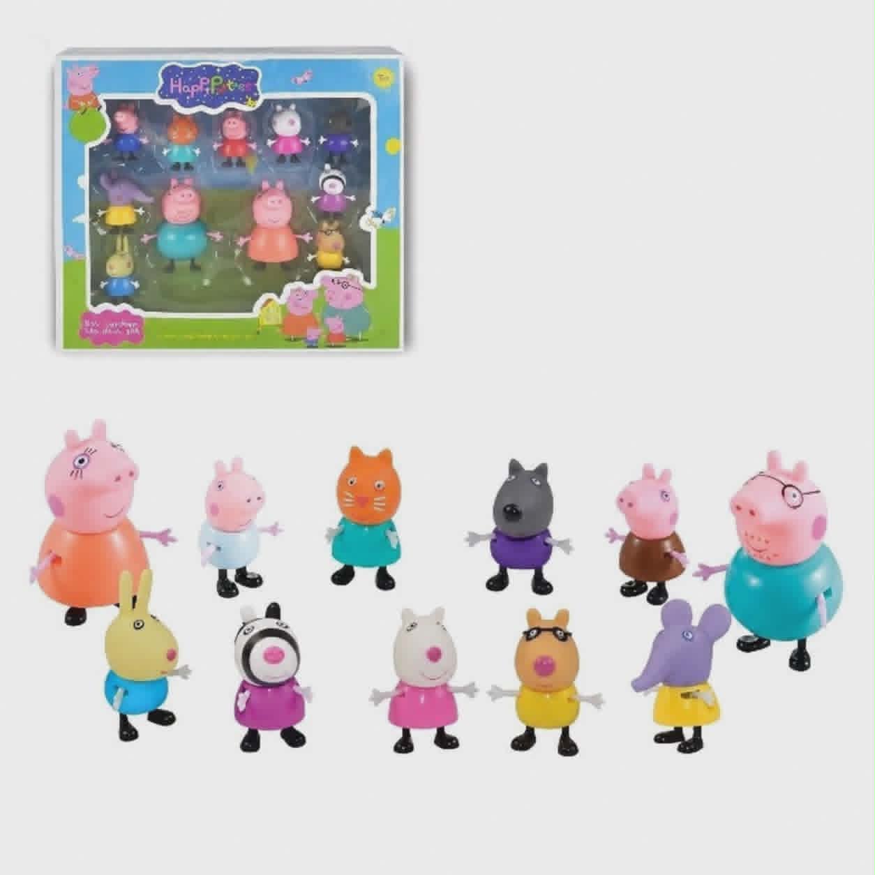 świnka peppa i jej rodzinka zestaw 11figurek, zabawki nino Bochnia, pomysł na prezent dla 3 latka, figurki świnki Peppy