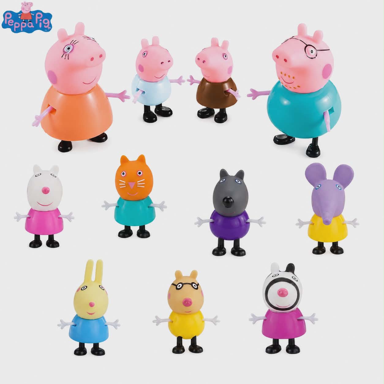 świnka peppa i jej rodzinka zestaw 11figurek, zabawki nino Bochnia, pomysł na prezent dla 3 latka, figurki świnki Peppy