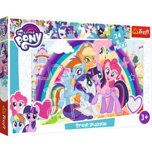 trefl puzzle maxi, puzzle maxi 24 elementy, puzzle z konikami Pony, puzzle Kucyki Pony, puzzle na 3 lata dla dziewczynki