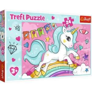 trefl puzzle maxi, puzzle maxi 24 elementy, puzzle z jednorożcem, puzzle na 3 lata dla dziewczynki