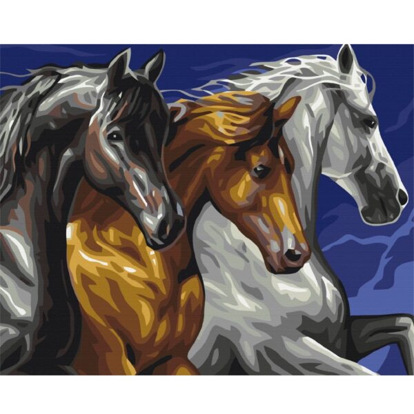 mozaika diamentowa konie, haft diamentowy konie, diamond painting 5d konie