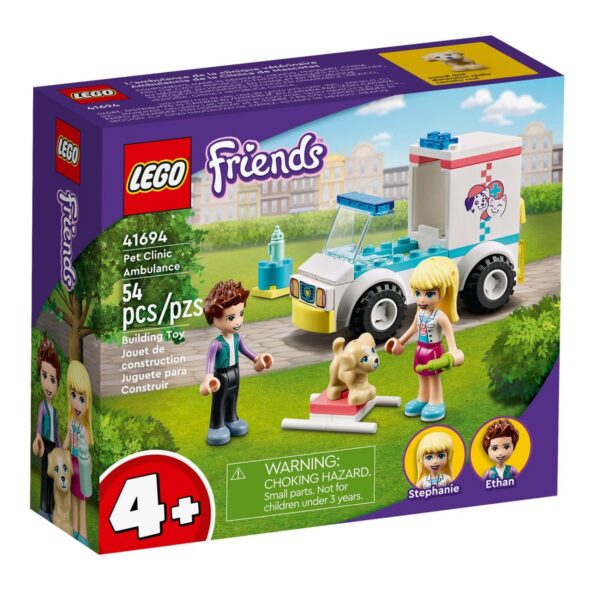 klocki lego friends 41694 karetka kliniki dla zwierzątek, klocki lego, lego dla dziewczynki, lego 4+