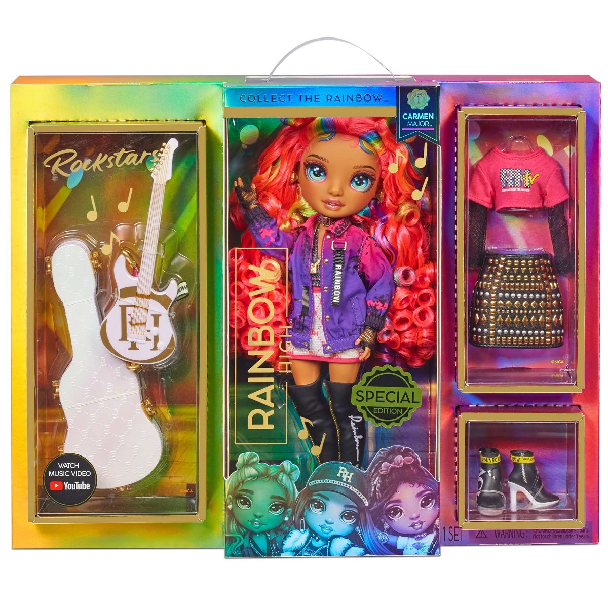 mga lalka rainbow high rockstars carmen major gitarzystka, modna lalka rainow high z gitarą, zabawki Bochnia