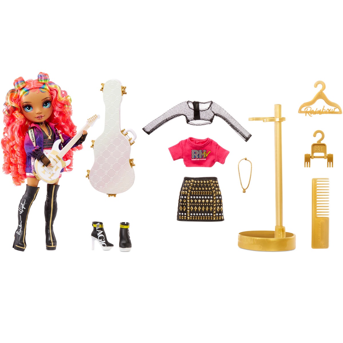mga lalka rainbow high rockstars carmen major gitarzystka, modna lalka rainow high z gitarą, zabawki Bochnia