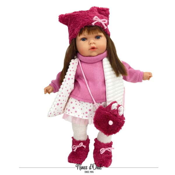 Nines d'onil lalka hiszpańska z dźwiękiem tita polar 45 cm 5931, pachnąca lalka, lalka z dźwiękiem, pomysł na prezent pod choinkę dla 4 letniej dziewczynki, lalka hiszpańska pachnąca, zabawki Nino Bochnia