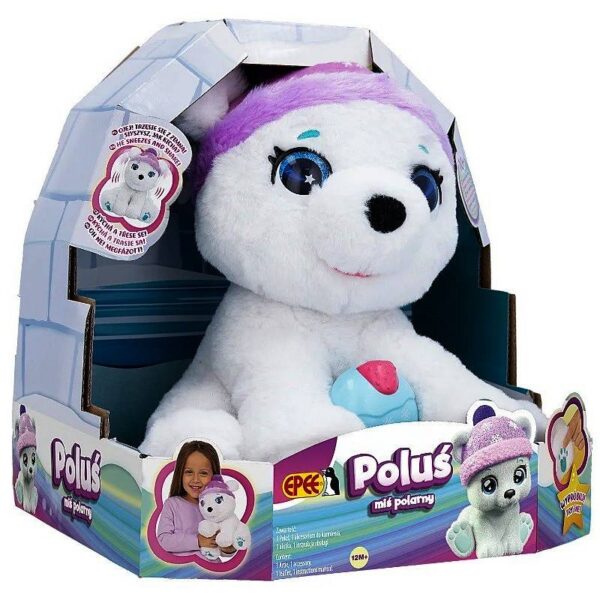 Epee Poluś interaktywny pluszowy Miś Polarny, miś pluszowy interaktywny, miś z reklamy, zabawki Nino Bochnia