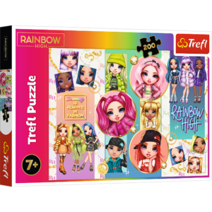 trefl puzzle 200 el rainbow high przyjazn rainbow high, puzzle 200 elementów dla dziewczynki, puzzle rainbow high, puzzle dla dziewczynki od 7 lat