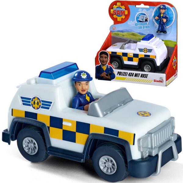 Simba Strażak Sam quad policyjny 4x4 figurka rose, zabawki z serii Strażak Sam, policjantka Rose, zabawki Nino Bochnia