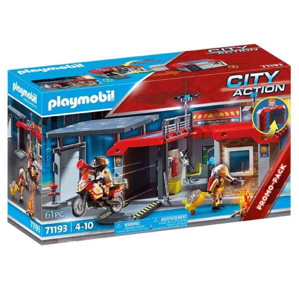 playmobil city action 71193 remiza strażacka, remiza straży pożarnej, figurki strażaków, zabawki Nino Bochnia, pomysł na prezent pod choinkę dla 5 latka, co kupić 5 latkowi na urodziny