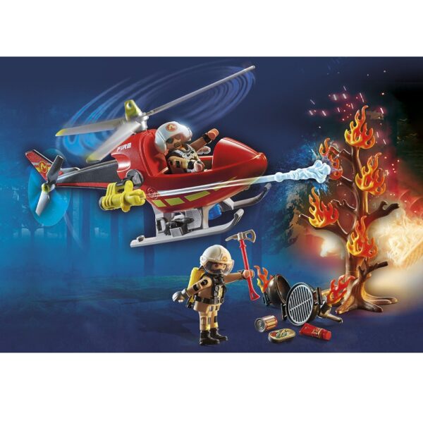 playmobil city action 71195 helikopter strażacki, helikopter straży pożarnej, straż pożarna, helikopter do gaszenia pożarów, zabawki Nino Bochnia, pomysł na prezent dla 5 latka