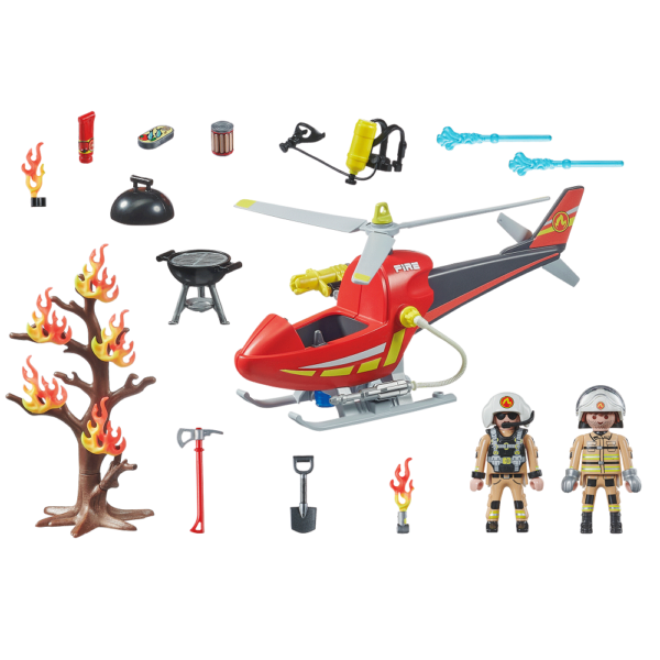 playmobil city action 71195 helikopter strażacki, helikopter straży pożarnej, straż pożarna, helikopter do gaszenia pożarów, zabawki Nino Bochnia, pomysł na prezent dla 5 latka
