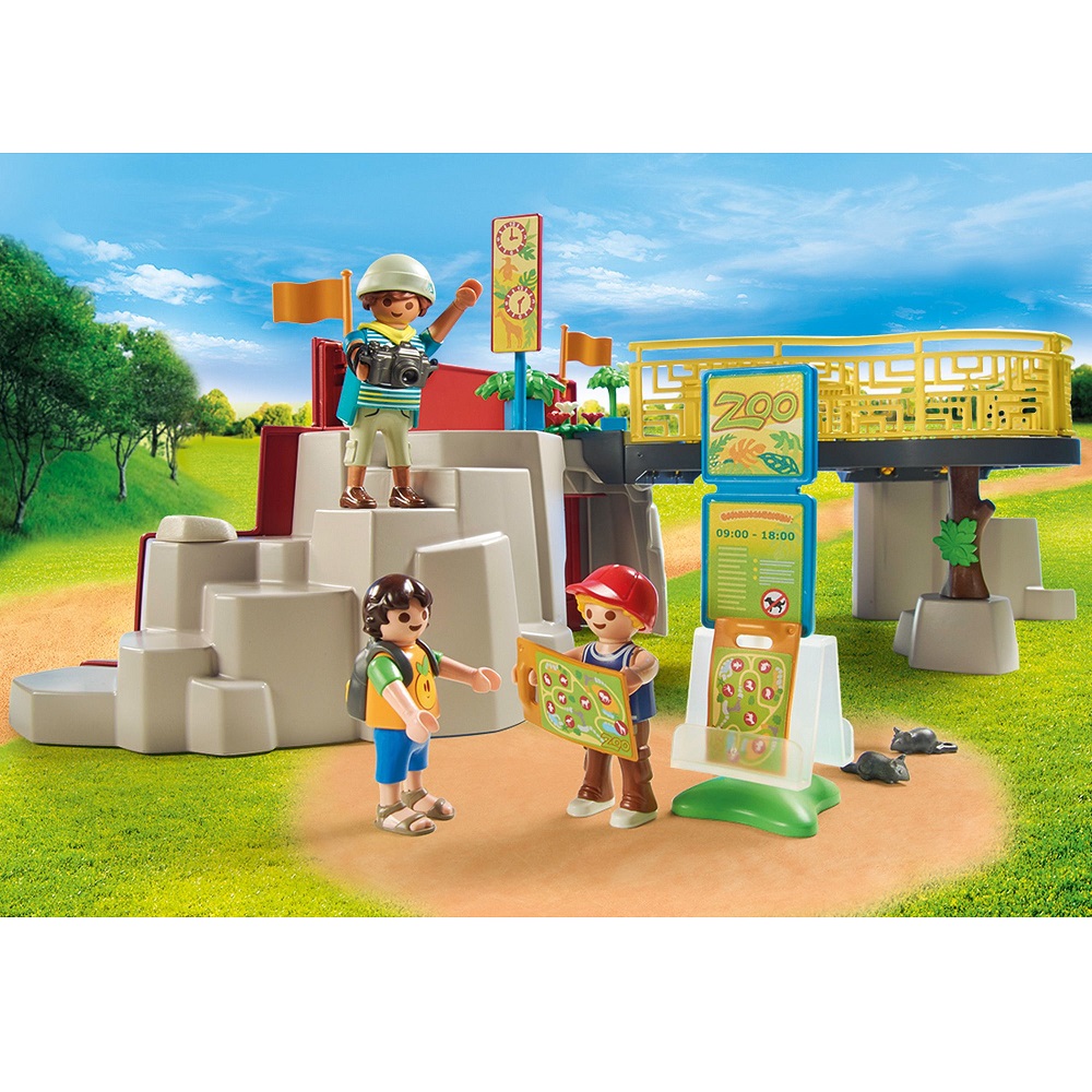 playmobil family fun 71190 przygoda w zoo, figurki zwierzatek, duże zoo, żyrafy, pingwiny, małe zoo, zabawki Nino Bochnia, pomysł na prezent dla 5 latka lubiącego zwierzątka