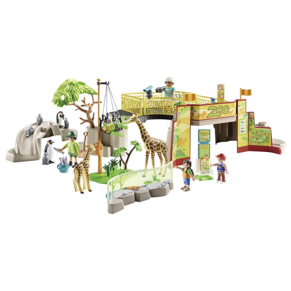 playmobil family fun 71190 przygoda w zoo, figurki zwierzatek, duże zoo, żyrafy, pingwiny, małe zoo, zabawki Nino Bochnia, pomysł na prezent dla 5 latka lubiącego zwierzątka