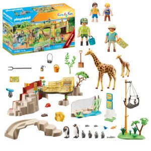 playmobil family fun 71190 przygoda w zoo, figurki zwierzatek, duże zoo, żyrafy, pingwiny, małe zoo, zabawki Nino Bochnia, pomysł na prezent dla 5 latka lubiącego zwierzątka