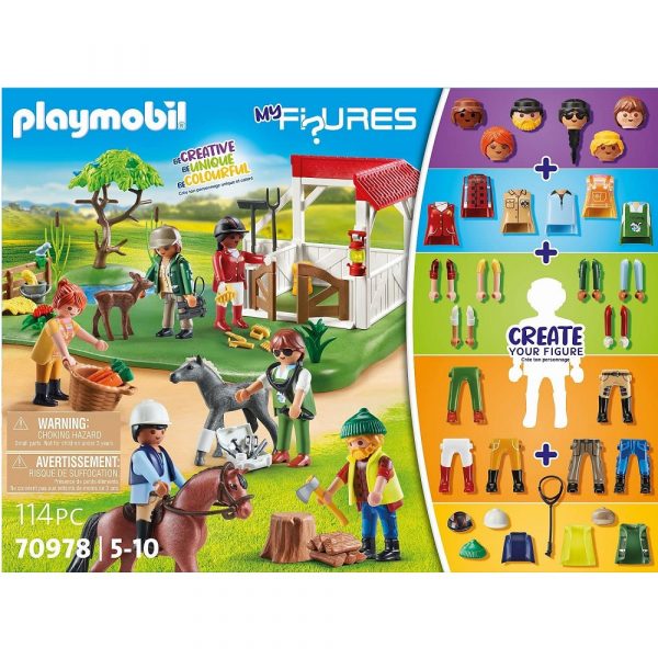 playmobil my figures 70978 ranczo, playmobil figurki z możliwością zmiany ubrań, koniki playmobil, zabawki Nino Bochnia, pomysł na prezent dla miłośniczki koni, playmobil od 5 lat