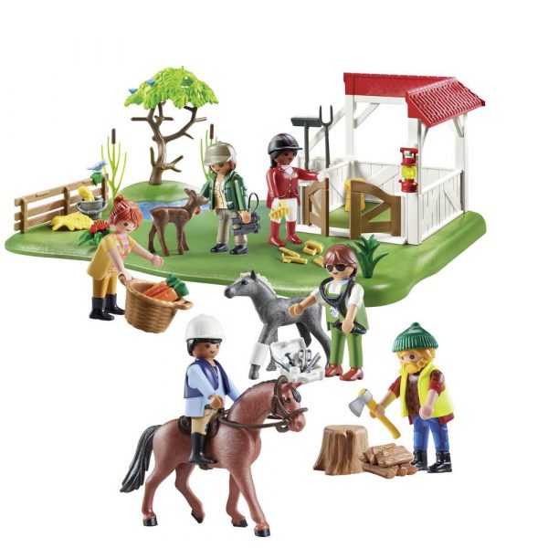 playmobil my figures 70978 ranczo, playmobil figurki z możliwością zmiany ubrań, koniki playmobil, zabawki Nino Bochnia, pomysł na prezent dla miłośniczki koni, playmobil od 5 lat