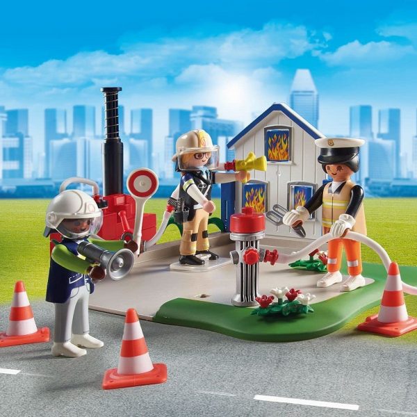 playmobil my figures 70980 akcja ratownicza, zestaw figurek strażaków, policjantów ratowników medycznych, zabawki Nino Bochnia, pomysł na prezent dla dziecka 5 letniego