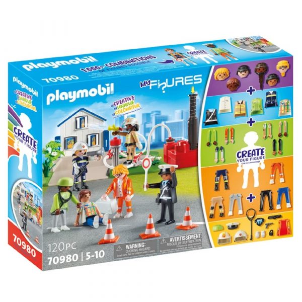 playmobil my figures 70980 akcja ratownicza, zestaw figurek strażaków, policjantów ratowników medycznych, zabawki Nino Bochnia, pomysł na prezent dla dziecka 5 letniego