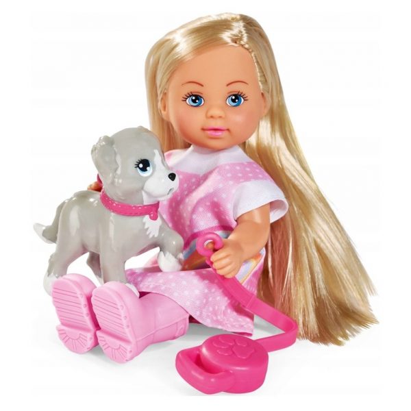 simba evi love lalka evi spacer w deszczu, zabawki Nino Bochnia, pomysł na prezent dla 5 latki, mała lalka, córka barbie, lalka z pieskiem, mała laleczka z psiakiem