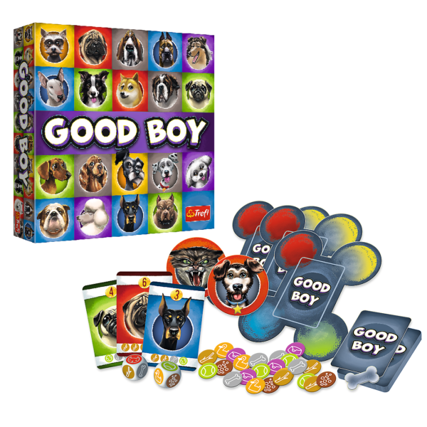 trefl gra good boy 02288, gra dla miłośników zwierząd, gra dla miłośników psów, fajna gra dla dzieci z psami, zabawki Nino Bochnia