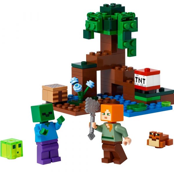 Klocki lego Minecraft 21240 Przygoda na mokradłach, klocki lego minecraft, zabawki Nino mBochnia, pomysł na prezent dla 8 latka