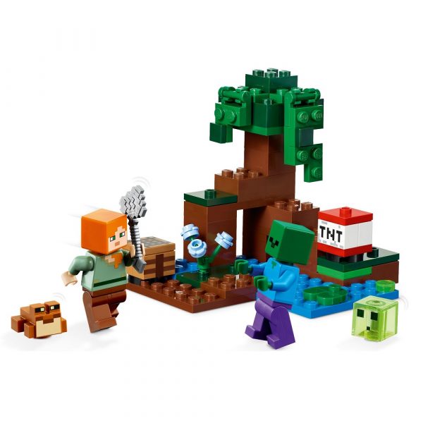 Klocki lego Minecraft 21240 Przygoda na mokradłach, klocki lego minecraft, zabawki Nino mBochnia, pomysł na prezent dla 8 latka