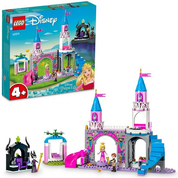 klocki lego Disney Princess 43211 Zamek Aurory, zabawki Nino Bochnia, pomysł na prezent dla dziewczynki na 4 urodziny, nowości lego styczeń 2023, lego disney princess 43211, lego z aurorą, lego Diabolina
