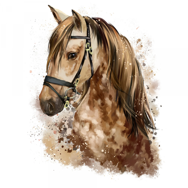 malowanie po numerach koń brązowy portret, obraz do malowania farbami na płótnie, zabawki Nino Bochnia, obraz z koniem