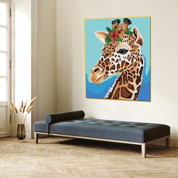 malowanie po numerach żyrafa portret, zabawki Nino Bochnia, obraz do malowania na płótnie