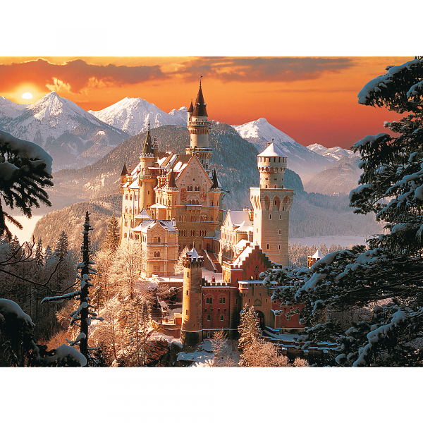 trefl puzzle 3000 el zimowy zamek neuschwanstein niemcy 33025, puzzle 3000 elementów, zabawki Nino Bochnia, puzzle z krajobrazem