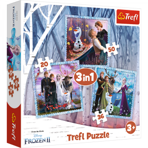 trefl puzzle 3w1 kraina lodu magiczna opowieść 34853, zabawki nino Bochnia, puzzle dla dziewczynki Kraina Lodu, puzzle dla dziewczynki na 3 lata