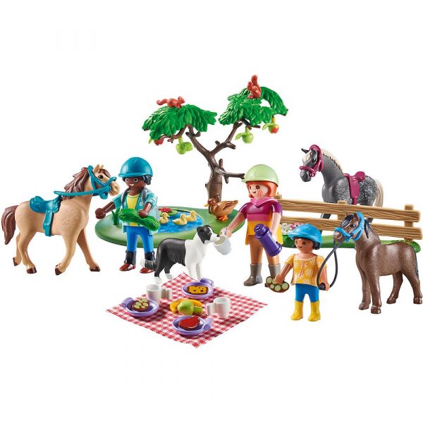 playmobil country 71239 wycieczka konna na piknik, zabawki Nino Bochnia, pomysł na prezent dla dziewczynki lubiącej konie, koniki Playmobil