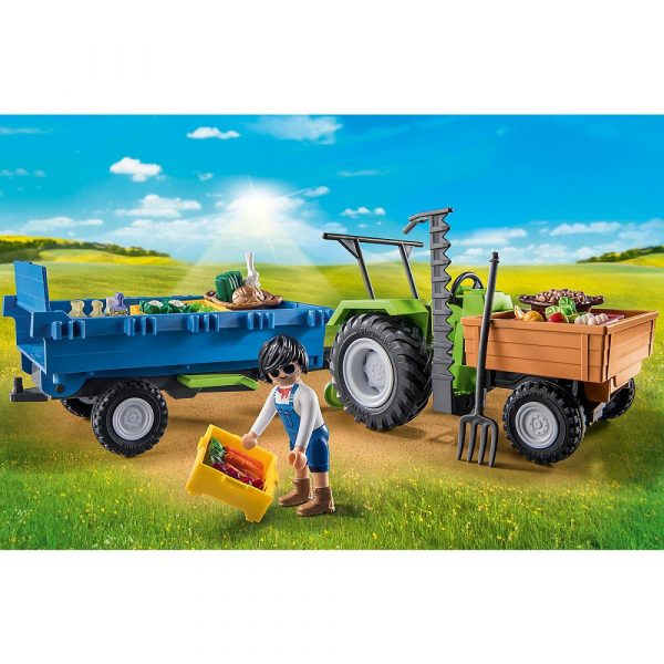 playmobil country 71249 traktor z przyczepą, fugurka Playmobil, traktor żniwny z przyczepą, zabawki Nino Bochnia