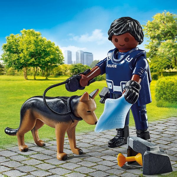 playmobil special plus 71162 policjant z psem tropiącym, zabawki Nino Bochnia, figurka playmobil z akcesoriami