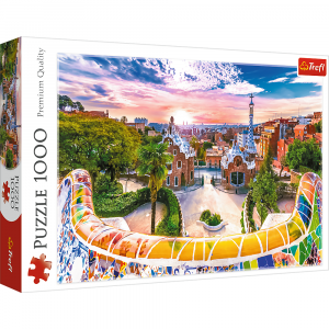 trefl puzzle 1000 el zachód słońca nad barceloną hiszpania 10711, zabawki nino Bochnia, puzzle 1000 elementów, puzzle z krajobrazem