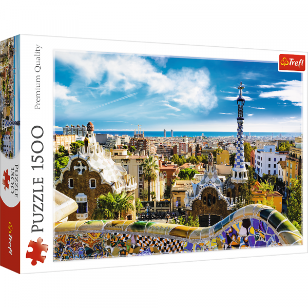 trefl puzzle 1500 el park guell barcelona 26147, zabawki nino Bochnia, puzzle 1500 elementów, puzzle z krajobrazem
