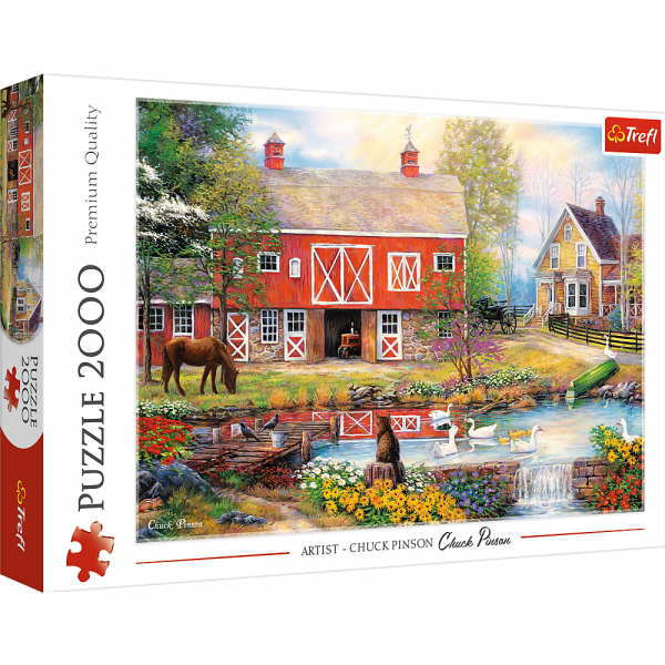 trefl puzzle 2000 el sielskie życie 27106, zabawki Nino Bochnia, puzzle z widokiem, puzzle 2000 elementów