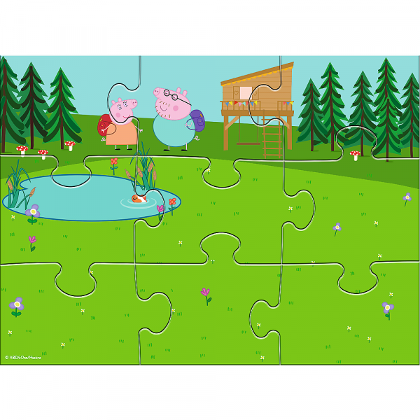 trefl puzzle magnetyczne świnka peppa zabawy peppy 93164, zabawki Nino Bochnia, puzzle magnetyczne, puzzle świnka peppa
