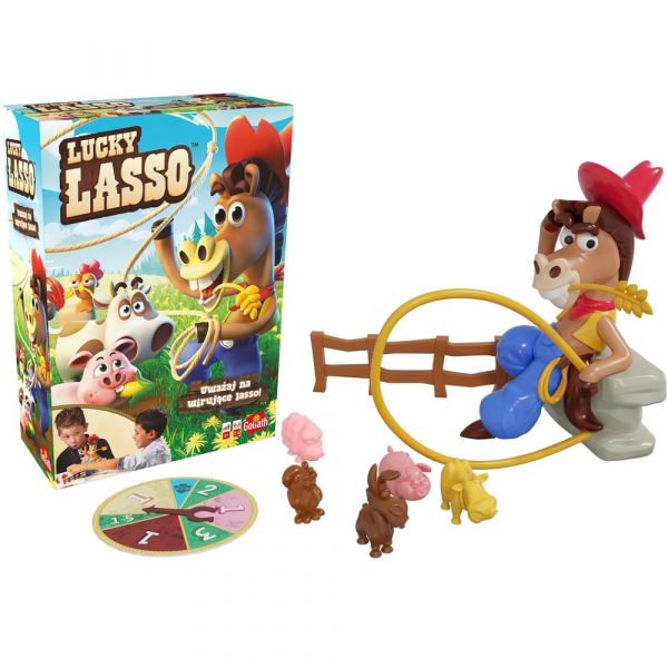 Goliath Gra zręcznościowa Lucky Lasso, zabawki nino Bochnia, gra zręcznościowa dla 4 latka, zabawa gra z konikiem, gra dla młodszych dzieci