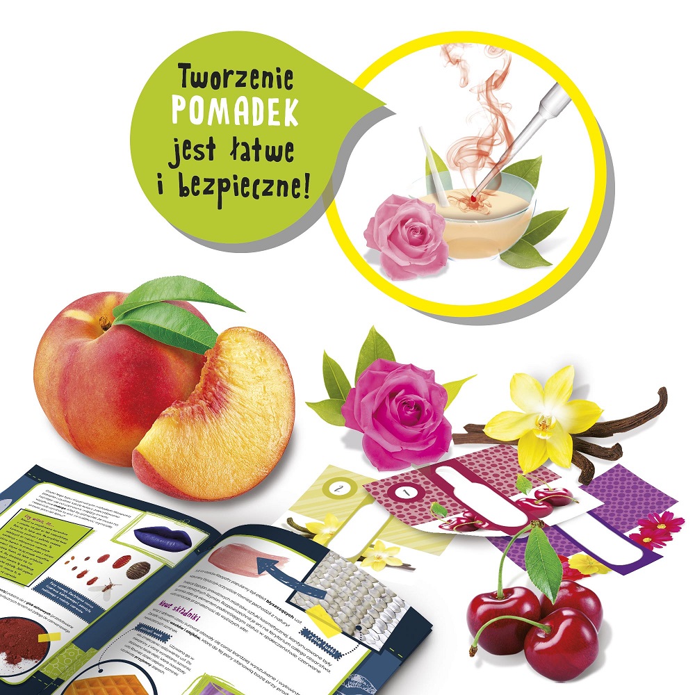 Lisciani mały geniusz manufaktura szminek 67145, zabawki Nino Bochnia, mały chemik, jak zrobić szminki, zestaw kreatywny dla 8 latki