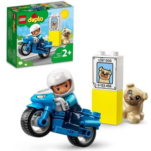 klocki lego Duplo 10967 Motocykl policyjny, zabawki Nino Bochnia, pomysł na prezent dla 18 miesięcznego chłopca, lego duplo policja, lego duplo motor policyjny