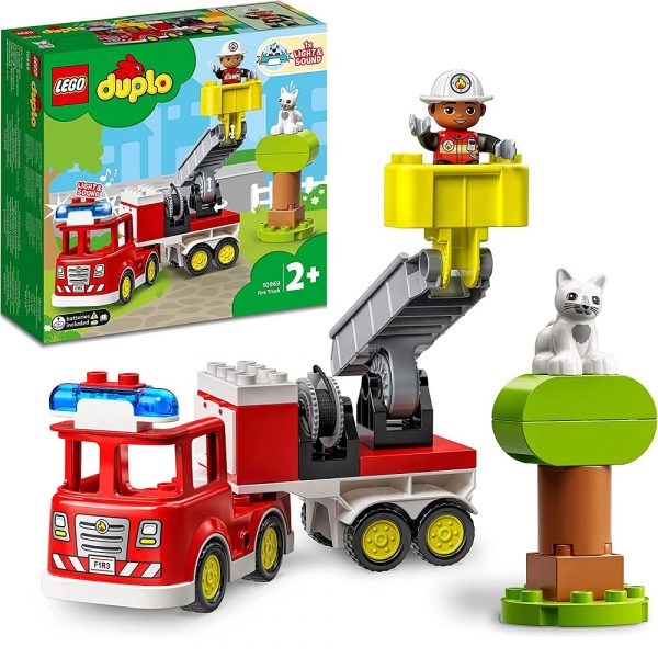 klocki lego Duplo 10969 Wóz strażacki, zabawki nino Bochnia, pomysł na prezent dla 2 latka, duplo samochód straży pożarnej, straż pożarna z klocków