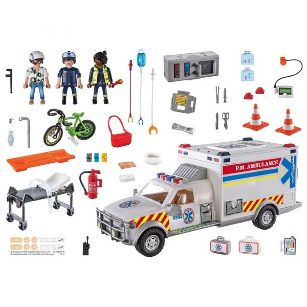 playmobil city action 70936 ambulans pogotowia ratunkowego us ambulance, zabawki nino Bochnia, pomysł na prezent dla 6 latka, karetka pogotowia ratunkowego z światłem i dźwiękiem, karetka playmobil, ambulans pogotowia, ambulans playmobil,