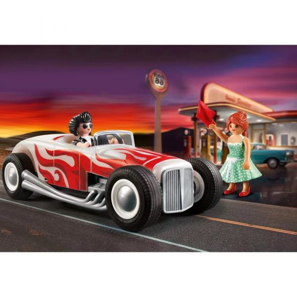 playmobil city life 71078 hot rod, zabawki nino Bochnia, pomysł na prezent dla 5 latka, samochód cabriolet z figurką playmobil
