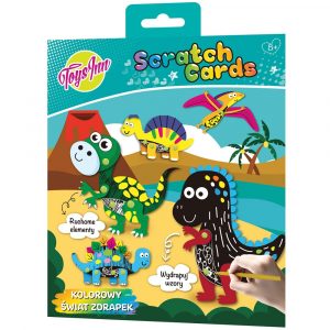 toys inn scratch kolorowy świat zdrapek zdrapki dinozaury wydrapywanki 7335, zabawki nino Bochnia, zestaw kreatywny dla 5 latków,