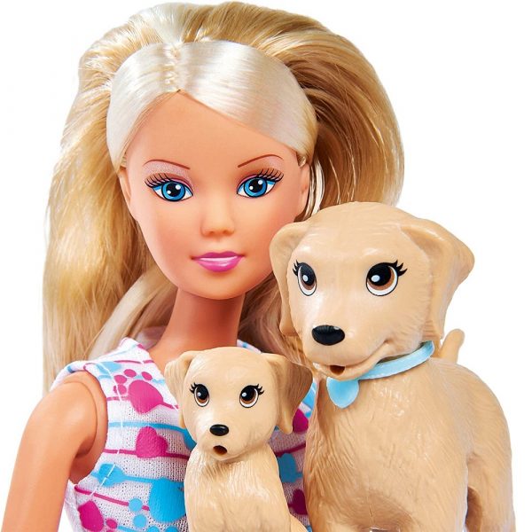 Simba Steffi love lalka na spacerze z pieskami, zabawki Nino Bochnia, pomysł na prezent dla 5 latki, lalka jak Barbie, lalka Barbie z pieskami,