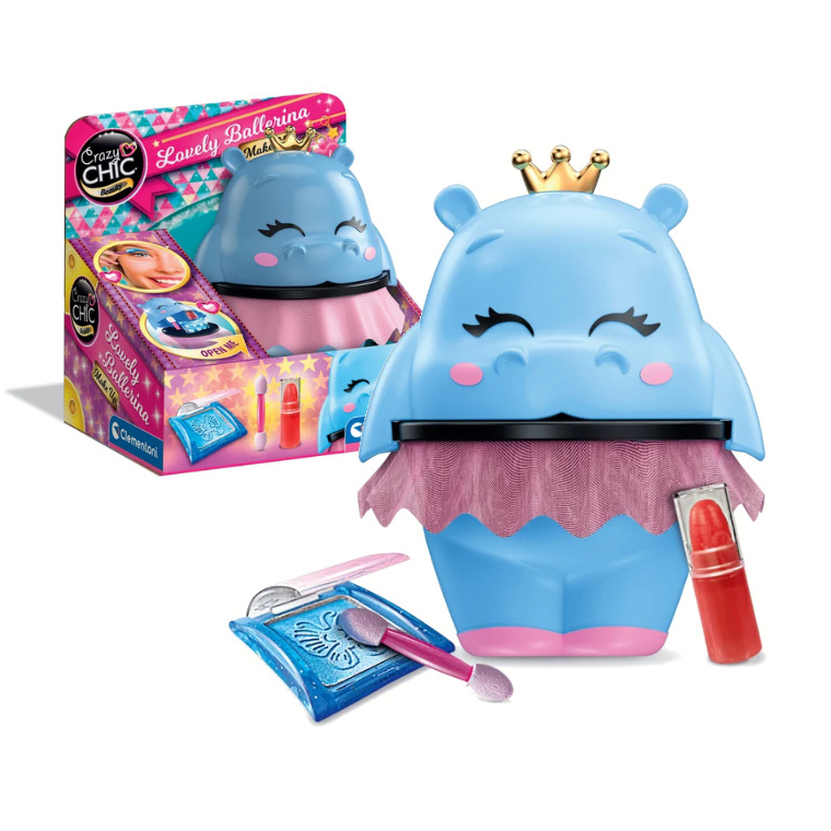 clementoni crazy chic balerina hipcia 18114, zabawki Nino Bochnia, zestaw do makijażu dla dziewczynki, szminka i cienie do malowania dla dziecka, kosmetyki dla dziecka